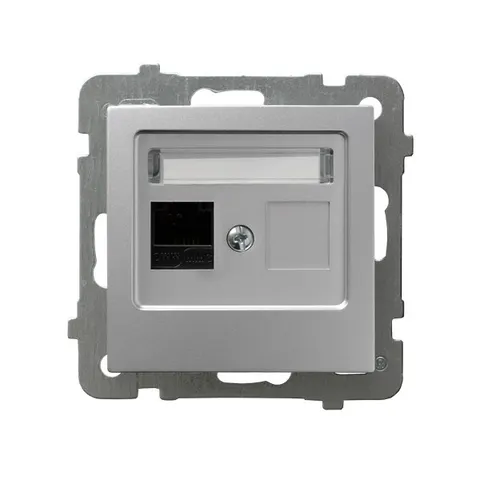 Ospel As srebrny gniazdo komputerowe pojedyncze - GPK-1G/K/M/18