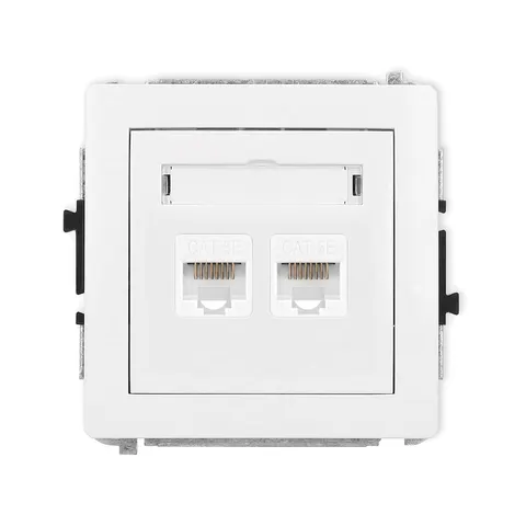 Karlik Deco Gniazdo komputerowe podwójne 2xRJ45, kat. 5e, 8-stykowe biały - DGK-2