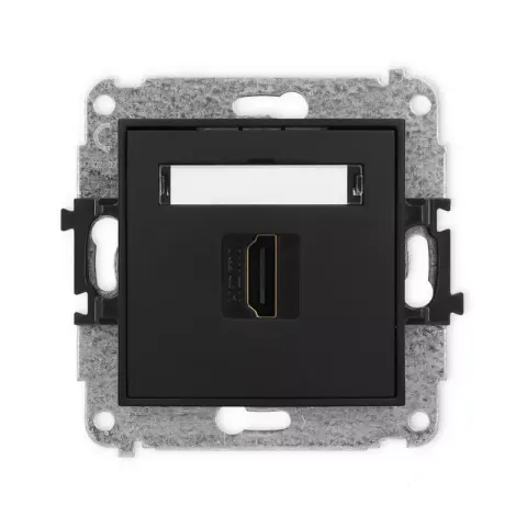 Karlik MINI Gniazdo HDMI pojedyncze czarny mat - 12MHDMI-3