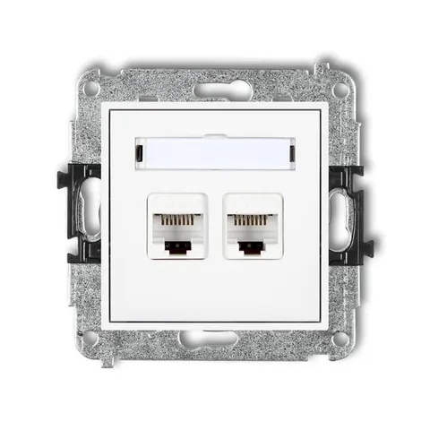 Karlik MINI Gniazdo komputerowe podwójne 2xRJ45 biały - MGK-2