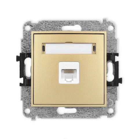 Karlik MINI Gniazdo komputerowe pojedyncze RJ45, kat. 5e, 8-stykowe złoty - 29MGK-1