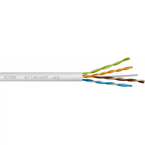 Kabel teleinformatyczny BiTLAN UTP skrętka komputerowa 4x2x0,5 kat. 6 - 1m - TI0044