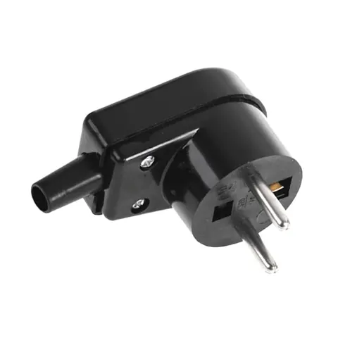 Wtyczka kątowa Viplast 16A 250V czarna - 220-05