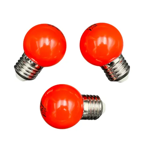Żarówka LED KULKA E-27 1W 230V czerwona - zestaw 3 szt.