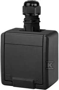 AQUANT Gniazdo pojedyncze hermetyczne natynkowe antracyt IP65 - 5041-67