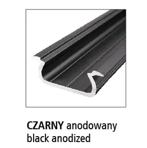 Profil do taśmy LED 2,02m czarny anodowany podtynkowy - LPCA22