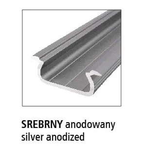 Profil do taśmy LED 2,02m srebrny anodowany podtynkowy - LPSA22