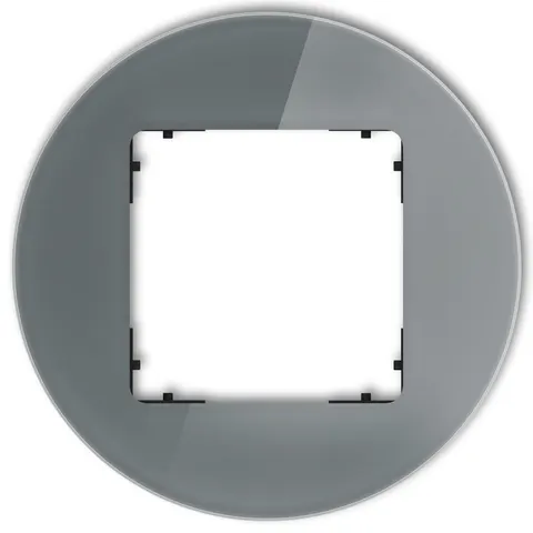 Karlik ICON Ramka pojedyncza okrągła grafit efekt szkła - 28-12-IRSO-1