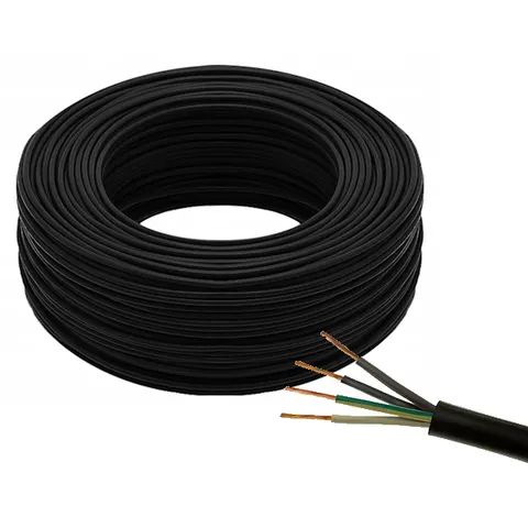 Przewód OWY 4x1 (H05VV-F) 300/500V czarny - krążek 100 mb