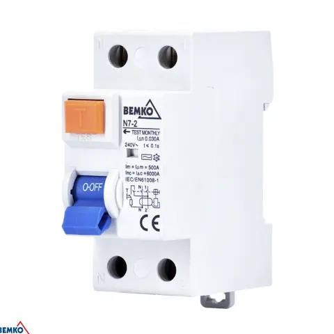 Wyłącznik różnicowoprądowy AC 2P 40A 30mA - Bemko A05-N7-2-40-030