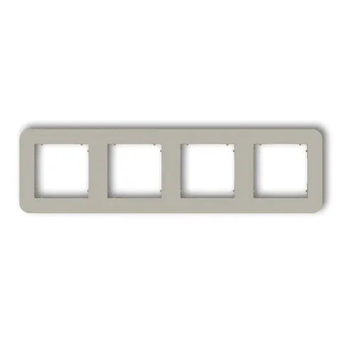 Karlik MINI Ramka poczwórna zaokrąglona taupe - 60MRTZ-4