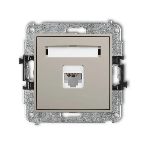 Karlik MINI Gniazdo komputerowe pojedyncze 1xRJ45 kat. 6 taupe beżowy - 60MGK-3