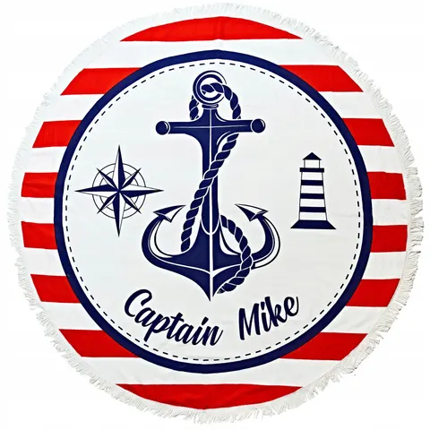 Szybkoschnący ręcznik plażowy okrągły 150 cm Captain Mike