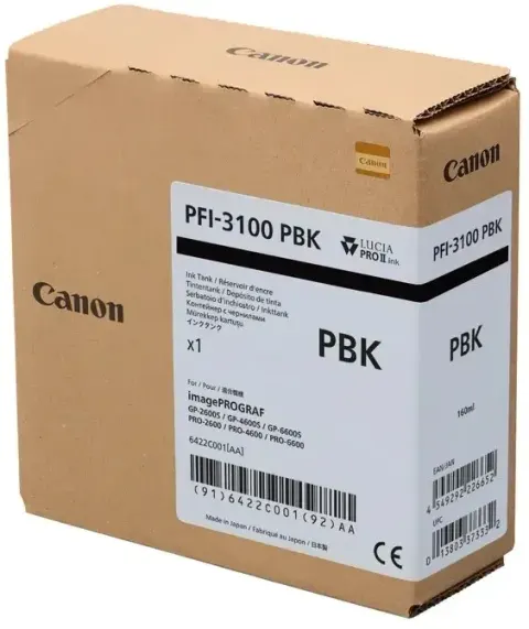 Tusz Canon PFI-3100 PBK | photo black - czarny foto | CF6422C001AA | ORYGINALNY