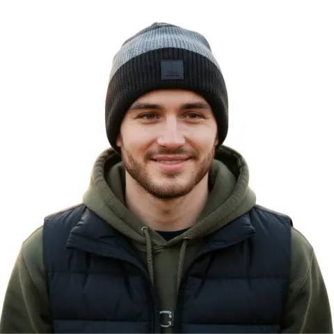 Ciepła czapka zimowa męska z wywinięciem beanie Captain Mike