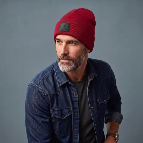 Czapka zimowa męska BEANIE bordowa