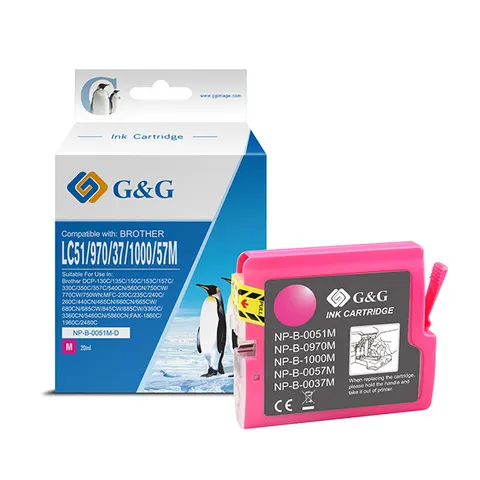 Tusz G&G zamiennik Brother LC-1000M - magenta, 400 stron