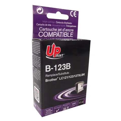 Tusz UPRINT zamiennik Brother LC-123BK - czarny, 17 ml, 600 stron