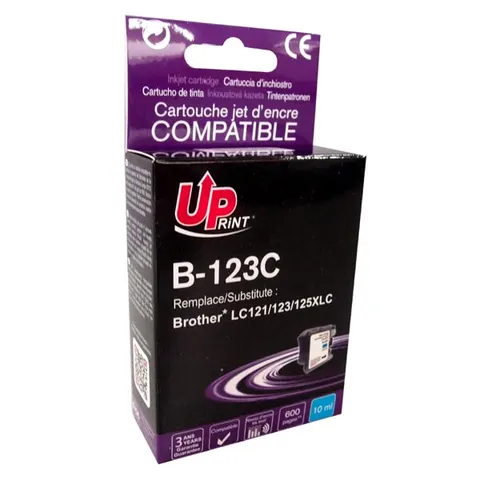 Tusz UPRINT zamiennik Brother LC-123C - cyan, 10 ml, 600 stron