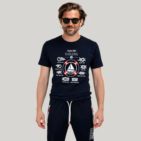Koszulka męska SAILING granatowa