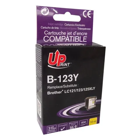 Tusz UPRINT zamiennik Brother LC-123Y - żółty, 10 ml, 600 stron