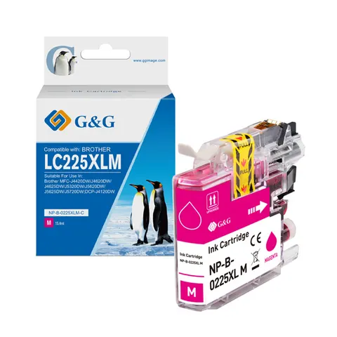 Tusz G&G zamiennik Brother LC-225XLM - magenta, 1200 stron
