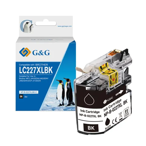Tusz G&G zamiennik Brother LC-227XLBK - czarny, 1200 stron