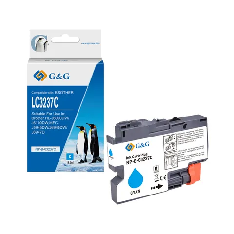 Tusz G&G zamiennik Brother LC-3237C - cyan, 1500 stron