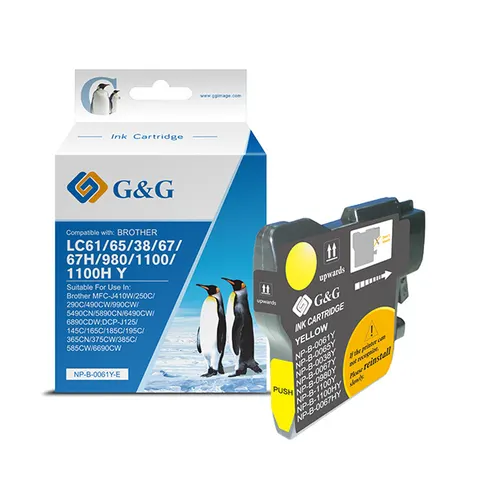 Tusz G&G zamiennik Brother LC-980Y - żółty, 260 stron