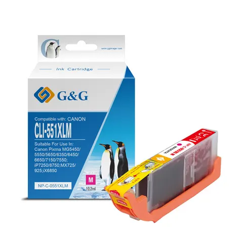 Tusz G&G zamiennik Canon CLI551M XL - magenta, 10,2 ml, XL