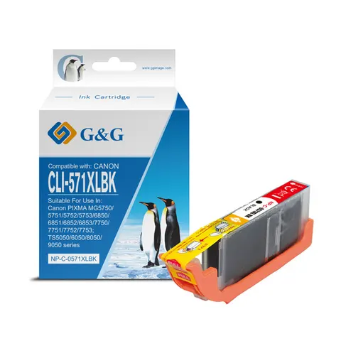 Tusz G&G zamiennik Canon CLI571BK XL - czarny, 10,8 ml, XL