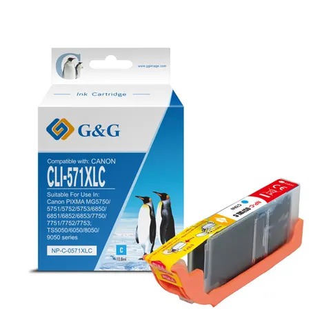 Tusz G&G zamiennik Canon CLI571C XL - cyan, 10,8 ml, XL