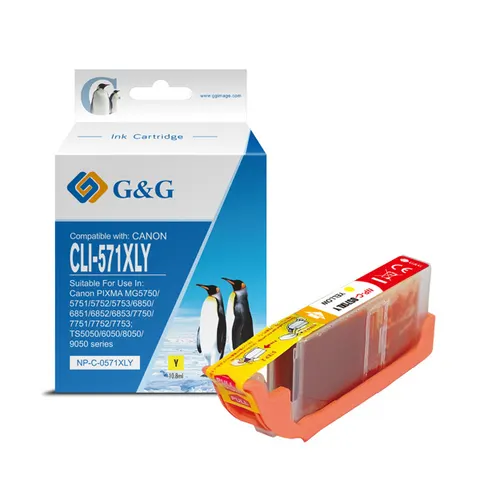 Tusz G&G zamiennik Canon CLI571Y XL - żółty, 10,8 ml, XL