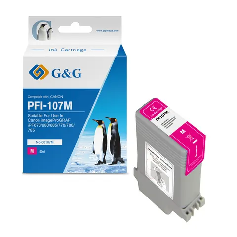 Tusz G&G zamiennik PFI107M - magenta, 130 ml