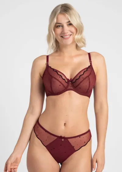 Samanta - Biustonosz Melania A123 bordowy miękki Bordowy 75G