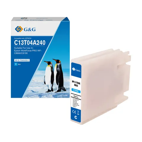 Tusz G&G zamiennik Epson C13T04A240 - cyan, 8000 stron