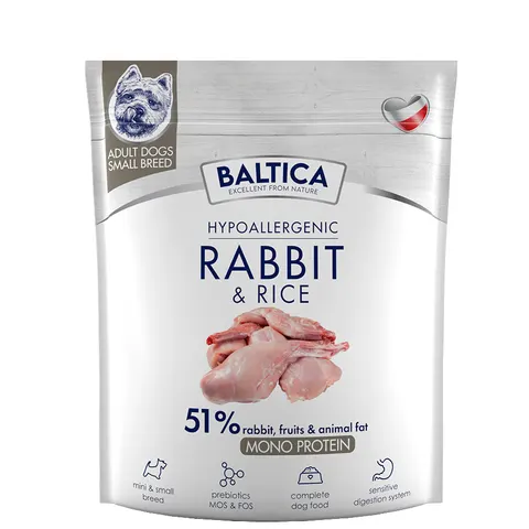 Baltica Hypoallergenic Rabbit & Rice XS/S – Sucha Karma Hipoalergiczna dla Psa 1 kg