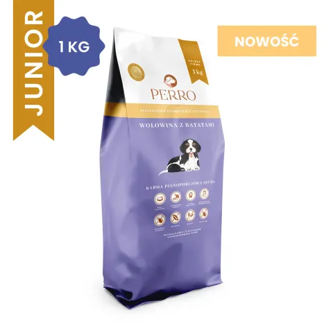 Perro Karma sucha Junior Wołowina z batatami dla szczeniąt wszystkich ras 1kg