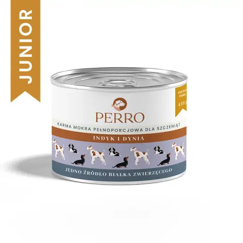 Perro JUNIOR Indyk i dynia – monobiałkowa formuła 410g