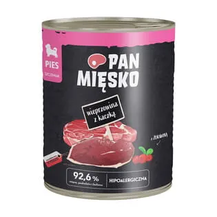 Pan Mięsko Karma mokra dla psa Wieprzowina z kaczką (szczeniak) 400g