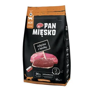 Pan Mięsko Karma sucha dla kota Cielęcina z kaczką 1 kg na wagę