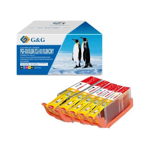 Tusz G&G zamiennik Canon PGI-550BK/CLI-551BK/C/M/Y - CMYK, 20,4 ml