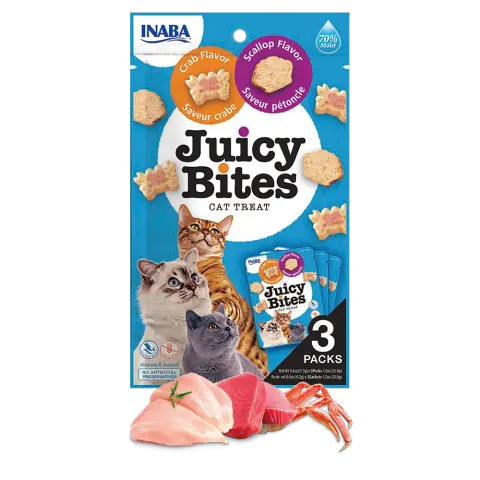 Inaba Juicy Bites Przysmak dla kota z krabem i przegrzebkami 3x11,3 g