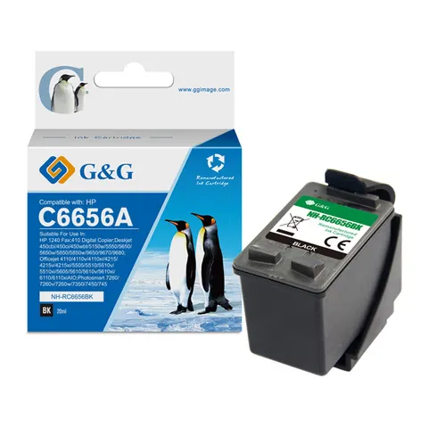 Tusz G&G zamiennik HP C6656A - czarny, 20 ml