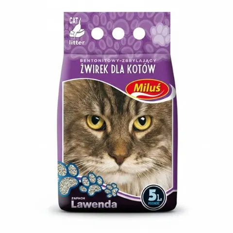 Miluś Standard – żwirek dla kota bentonitowy lawendowy 5 l
