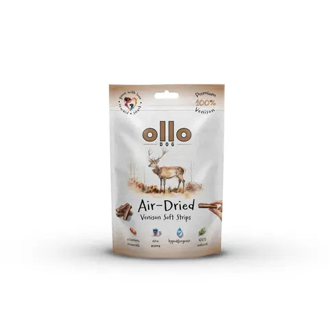 Ollo Air-Dried Vension Strips - przysmaki z jelenia dla psa 80 g