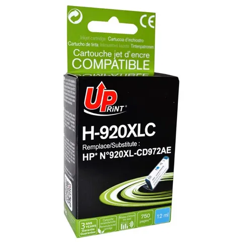 Tusz UPRINT zamiennik HP CD972AE - cyan, 12 ml