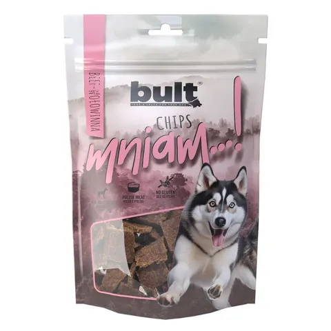 BULT Chipsy Wołowe dla Psa – Naturalny Przysmak 82% Mięsa, Bez Glutenu 100g