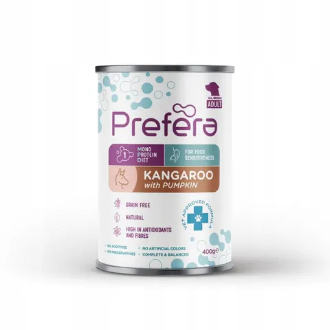 Prefera Kangur z Dynią 400 g – mokra karma monoproteinowa dla psa