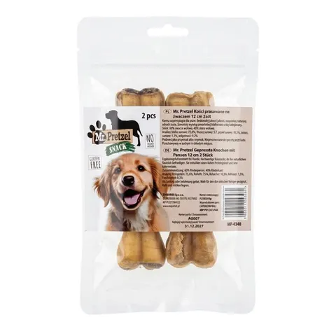 Mr. Pretzel kości prasowane dla psa ze żwaczem 12 cm 2 szt.